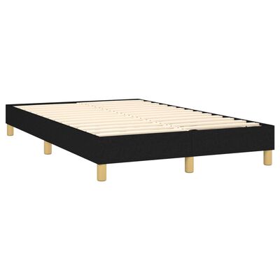 vidaXL Box spring postelja z vzmetnico LED črna 120x200 cm blago