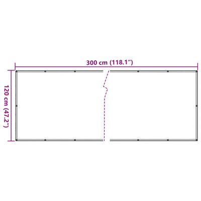 vidaXL Balkonsko platno za zasebnost videz kamna siva 300x120 cm PVC