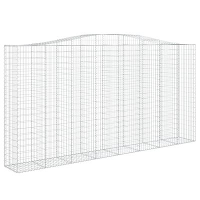 vidaXL Obokane gabion košare 3 kosa 400x50x200/220 cm pocinkano železo