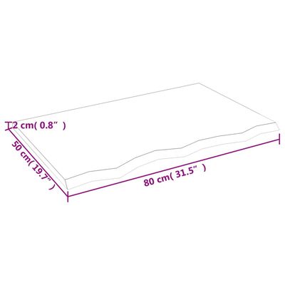 vidaXL Kopalniški pult temno siv 80x50x2 cm obdelan trden les