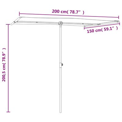 vidaXL Vrtni senčnik z aluminijastim drogom 2x1,5 m peščeno bel