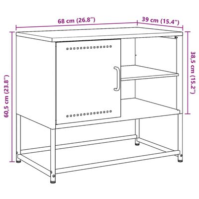 vidaXL TV omarica gorčično rumena 100,5x39x60,5cm jeklo