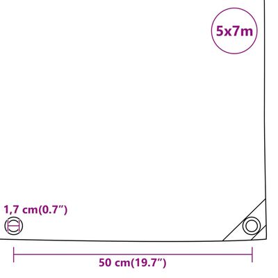 vidaXL Ponjava črna 5x7 m 650 g/m²