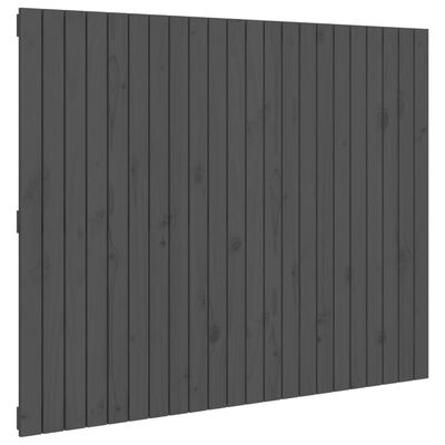 vidaXL Stensko posteljno vzglavje sivo 140x3x110 cm trdna borovina