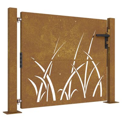 vidaXL Vrtna vrata 105x105 cm Corten jeklo dizajn drevesa