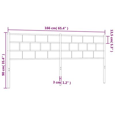 vidaXL Kovinsko vzglavje belo 160 cm