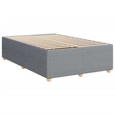 vidaXL Box spring postelja z vzmetnico svetlo siva 120x200 cm blago