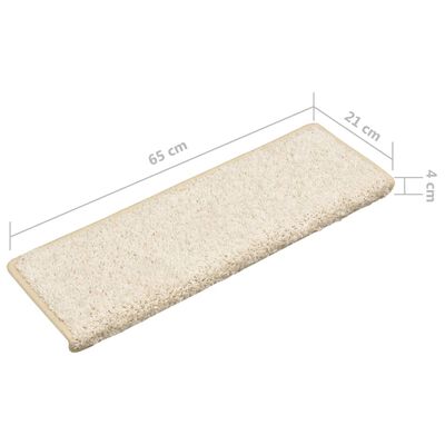 vidaXL Preproge za stopnice 15 kosov 65x21x4 cm bele