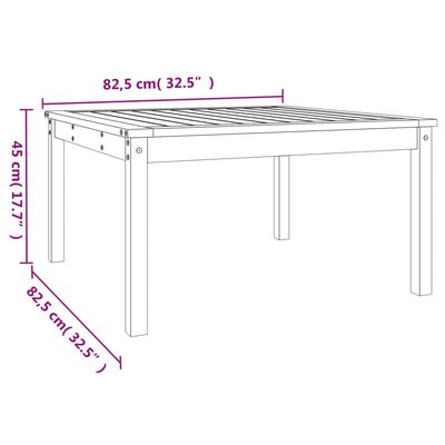 vidaXL Vrtna miza 82,5x82,5x45 cm trdna borovina