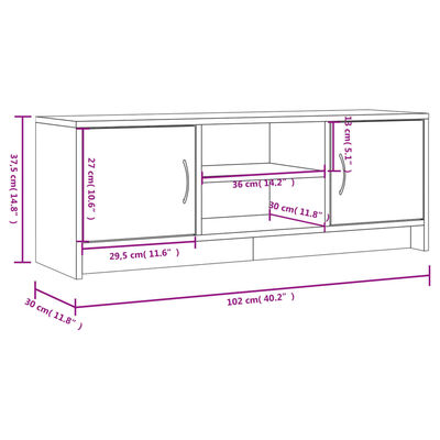 vidaXL TV omarica betonsko siva 102x30x37,5 cm inženirski les