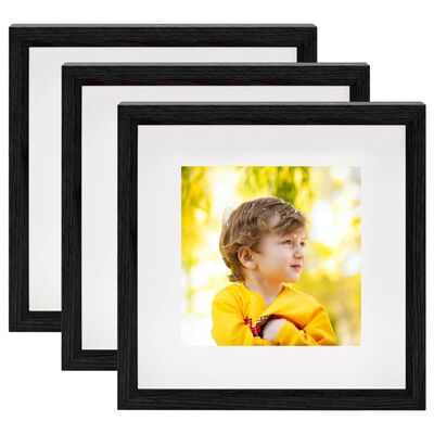 vidaXL 3D foto okvirji 3 kosi črni 23x23 cm za 13x13 cm slike