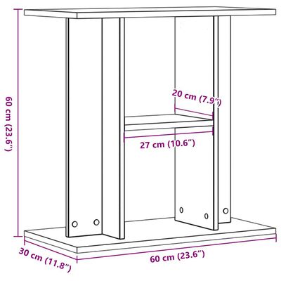 vidaXL Stojalo za akvarij artisan hrast 60x30x60 cm inženirski les