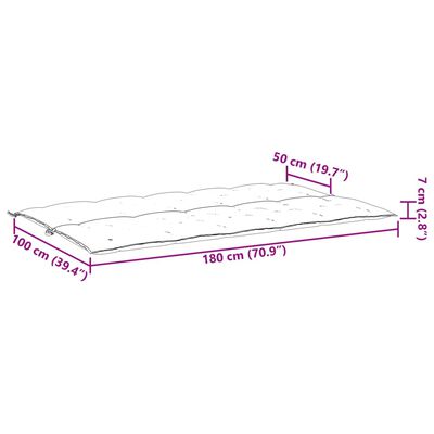 vidaXL Blazina za vrtno klop antracit 180x(50+50)x7 cm oxford tkanina