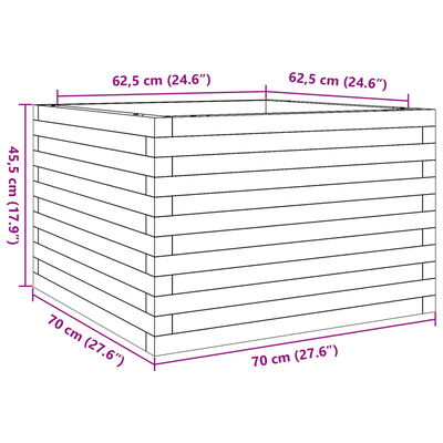 vidaXL Vrtno cvetlično korito 70x70x45,5 cm trden les douglas