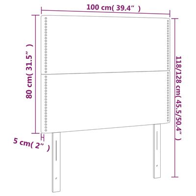 vidaXL LED posteljno vzglavje temno zeleno 100x5x118/128 cm žamet