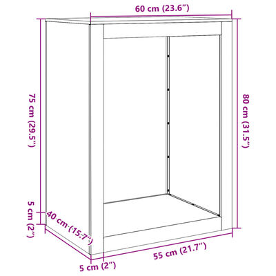 vidaXL Stojalo za drva antracitno 60x40x80 cm jeklo