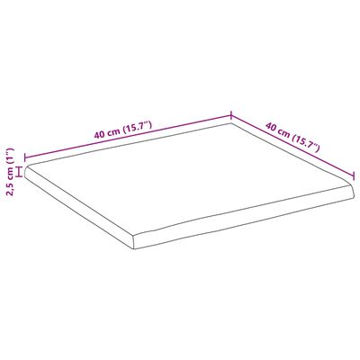 vidaXL Mizna plošča z naravnim robom 40x40x2,5 cm trden robusten mango