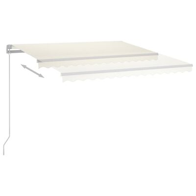 vidaXL Ročno zložljiva tenda z LED lučmi 400x300 cm krem