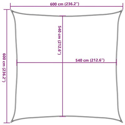 vidaXL Senčno jadro 160 g/m² kvadratno peščeno 6x6 m HDPE