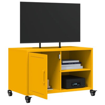 vidaXL TV omarica gorčično rumena 68x39x43,5 cm hladno valjano jeklo