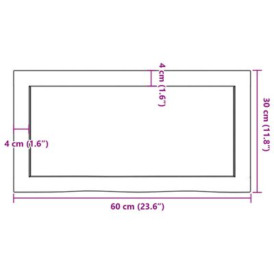 vidaXL Kopalniški pult temno rjav 60x30x(2-4) cm obdelan trden les