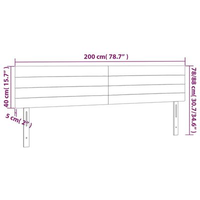 vidaXL LED posteljno vzglavje taupe 200x5x78/88 cm blago