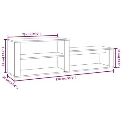 vidaXL Omarica za čevlje betonsko siva 150x35x45 cm inženirski les