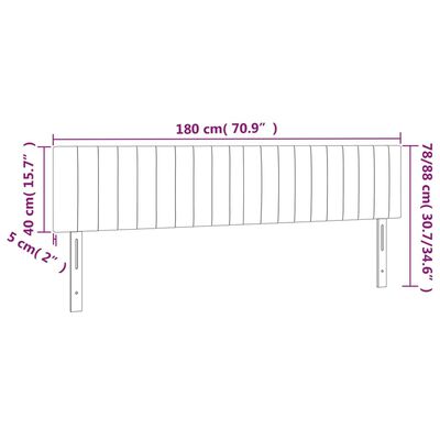 vidaXL LED posteljno vzglavje temno zeleno 180x5x78/88 cm žamet