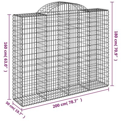 vidaXL Obokane gabion košare 14kosi 200x50x160/180 cm pocinkano železo