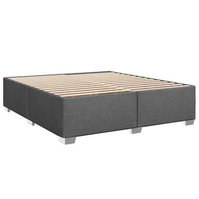 vidaXL Box spring postelja z vzmetnico temno siva 200x200 cm blago