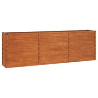 vidaXL Vrtna visoka greda rusty 240x40x77 cm corten jeklo