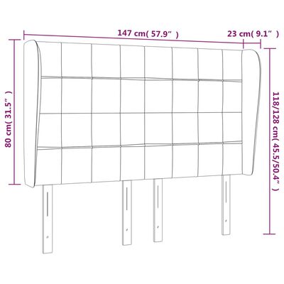 vidaXL Vzglavje z ušesi taupe 147x23x118/128 cm blago