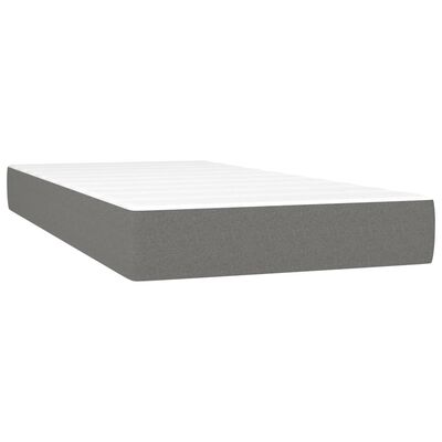 vidaXL Box spring postelja z vzmetnico temno siva 200x200 cm blago