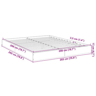 vidaXL Posteljni okvir sonoma hrast 200x200 cm inženirski les