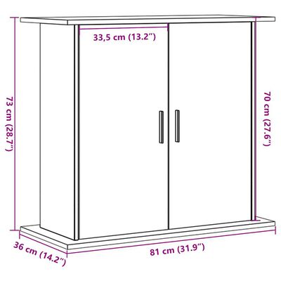 vidaXL Stojalo za akvarij artisan hrast 81x36x73 cm inženirski les