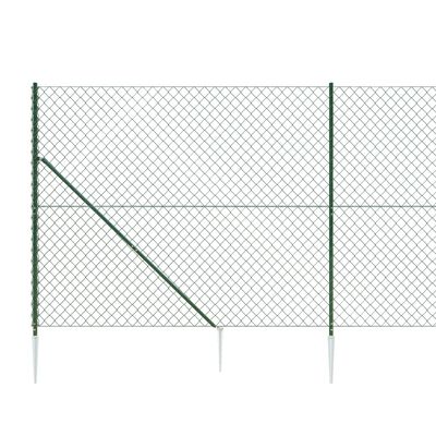 vidaXL Žična ograja s konicami za postavitev zelena 1,4x10 m
