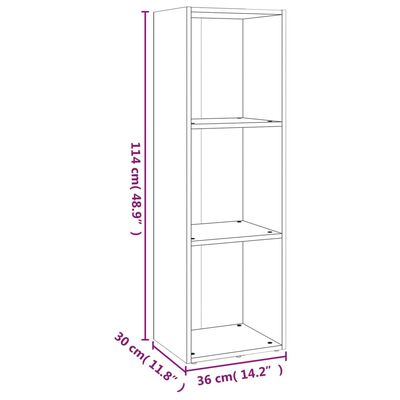 vidaXL Knjižna/TV omara siva sonoma 36x30x114 cm inženirski les