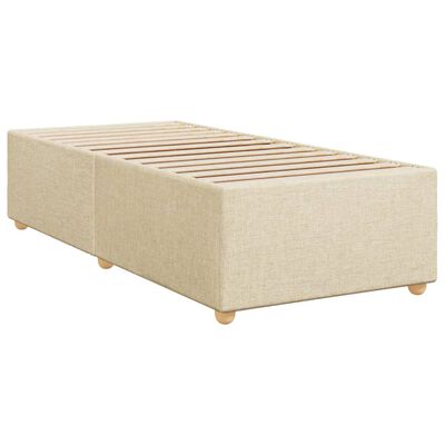 vidaXL Box spring postelja z vzmetnico krem 90x190 cm blago