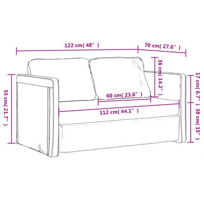 vidaXL Talni raztegljiv kavč 2 v 1 temno rumen 122x204x55 cm žamet