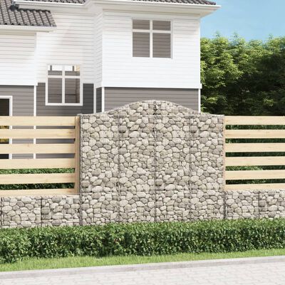 vidaXL Obokane gabion košare 14 kosa 200x30x180/200cm pocinkano železo