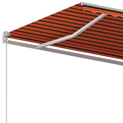 vidaXL Ročno zložljiva tenda 600x350 cm oranžna in rjava