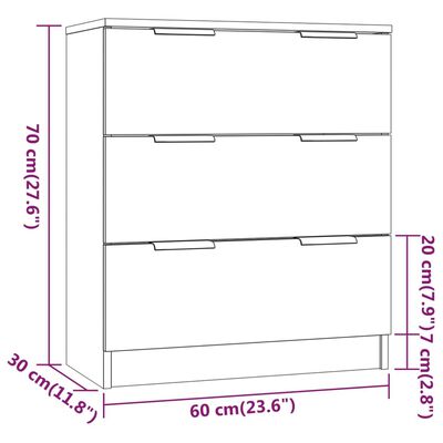 vidaXL Komoda sonoma hrast 60x30x70 cm konstruiran les