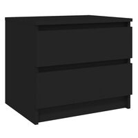 vidaXL Nočna omarica črna 50x39x43,5 cm iverna plošča