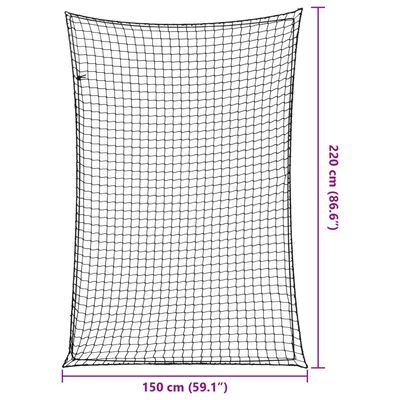 vidaXL Mreža za prikolico z elastično vrvjo črna 2,2x1,5 m PP