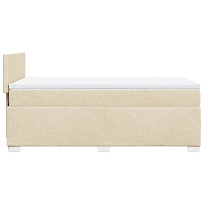 vidaXL Box spring postelja z vzmetnico krem 90x200 cm blago