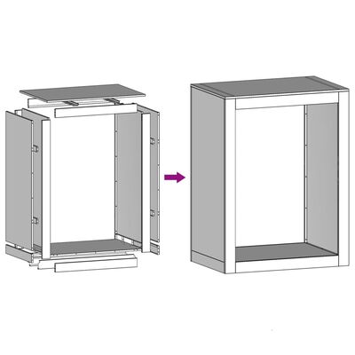 vidaXL Stojalo za drva antracitno 60x40x80 cm jeklo