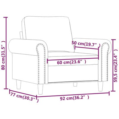 vidaXL Fotelj vinsko rdeč 60 cm umetno usnje