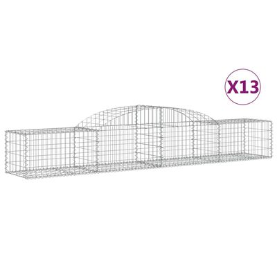 vidaXL Obokane gabion košare 13 kosi 300x50x40/60 cm pocinkano železo