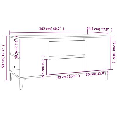 vidaXL TV omarica siva sonoma 102x44,5x50 cm inženirski les