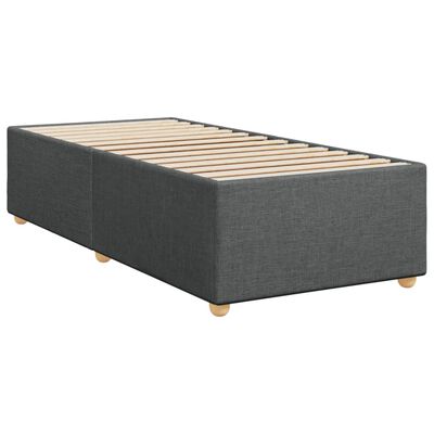 vidaXL Box spring postelja z vzmetnico temno siva 90x190 cm blago